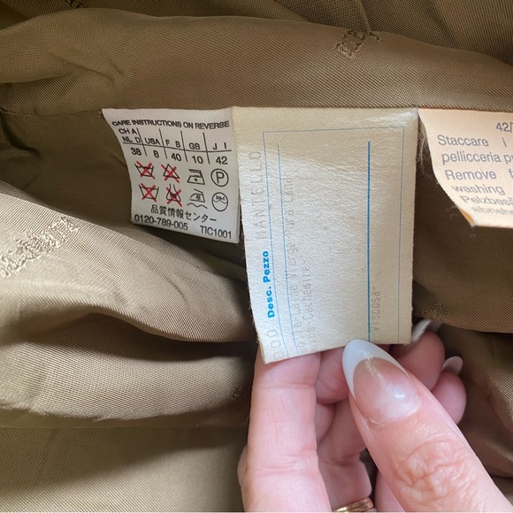 Authentic Max Mara Italy Virgin Wool Cashmere Coat Camel Tan Khaki Trench 8 - Picture 9 of 14